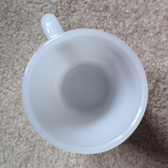 Set of 2 Glasbake Thank you Floral Milk Glass Mugs - Picture 5 of 10